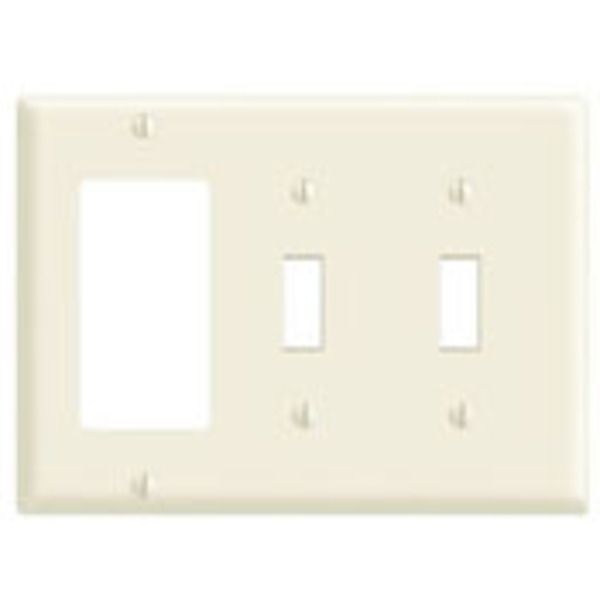 Leviton Wallplates 3 Gang 2 Tgle 1 Dec Wlplt Mid Ivory PJ226